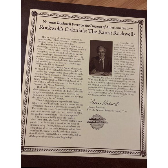 Norman Rockwell Collector Plate "Portrait For A Bridegroom" Signed and numbered - Picture 3 of 16